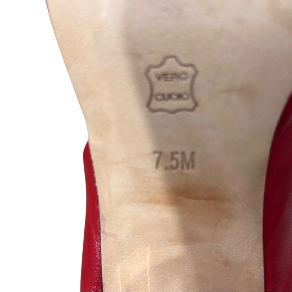 Donald J.Pliner Ella Red Leather Women's Slingback High Heels.Red Leather Shoes - Picture 11 of 16